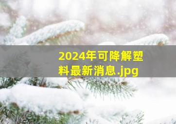 2024年可降解塑料最新消息