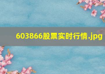 603866股票实时行情