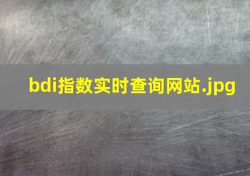 bdi指数实时查询网站