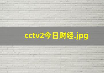 cctv2今日财经