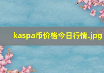 kaspa币价格今日行情