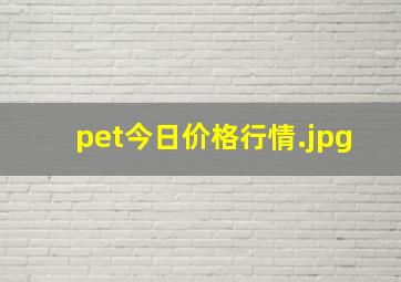 pet今日价格行情