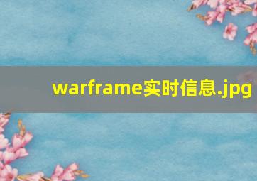 warframe实时信息